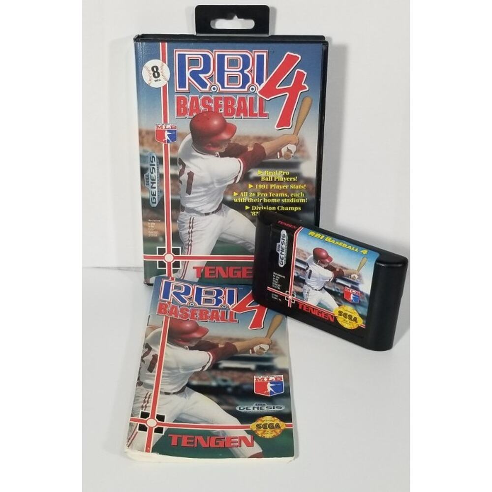 RBI Baseball 4 Sega Genesis game manual case 1992 Tested works great vintage